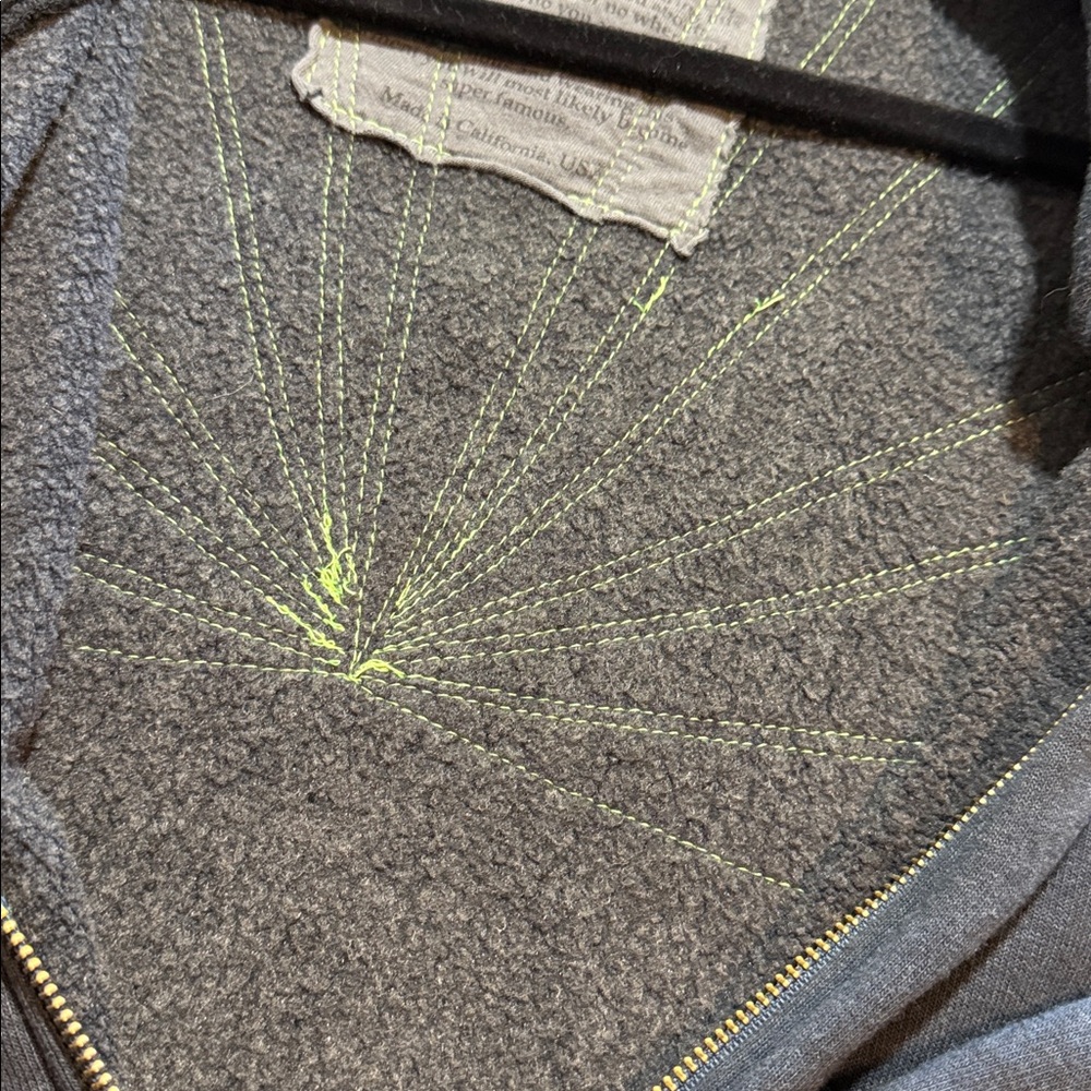 RARE Aviator Nation Sunburst Full‎ Zip Hoodie Charcoal Unisex Large - Picture 7 of 7